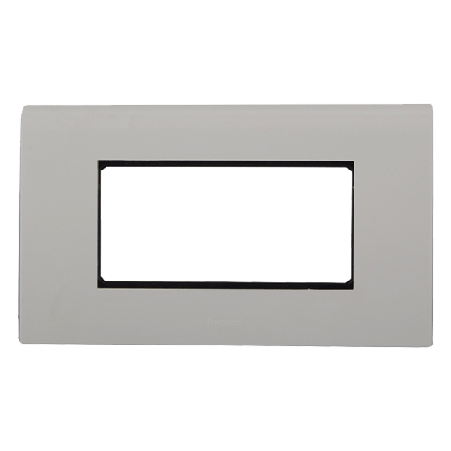 Legrand Mylinc 4M Matt Grey Plate With Frame, 6763 53